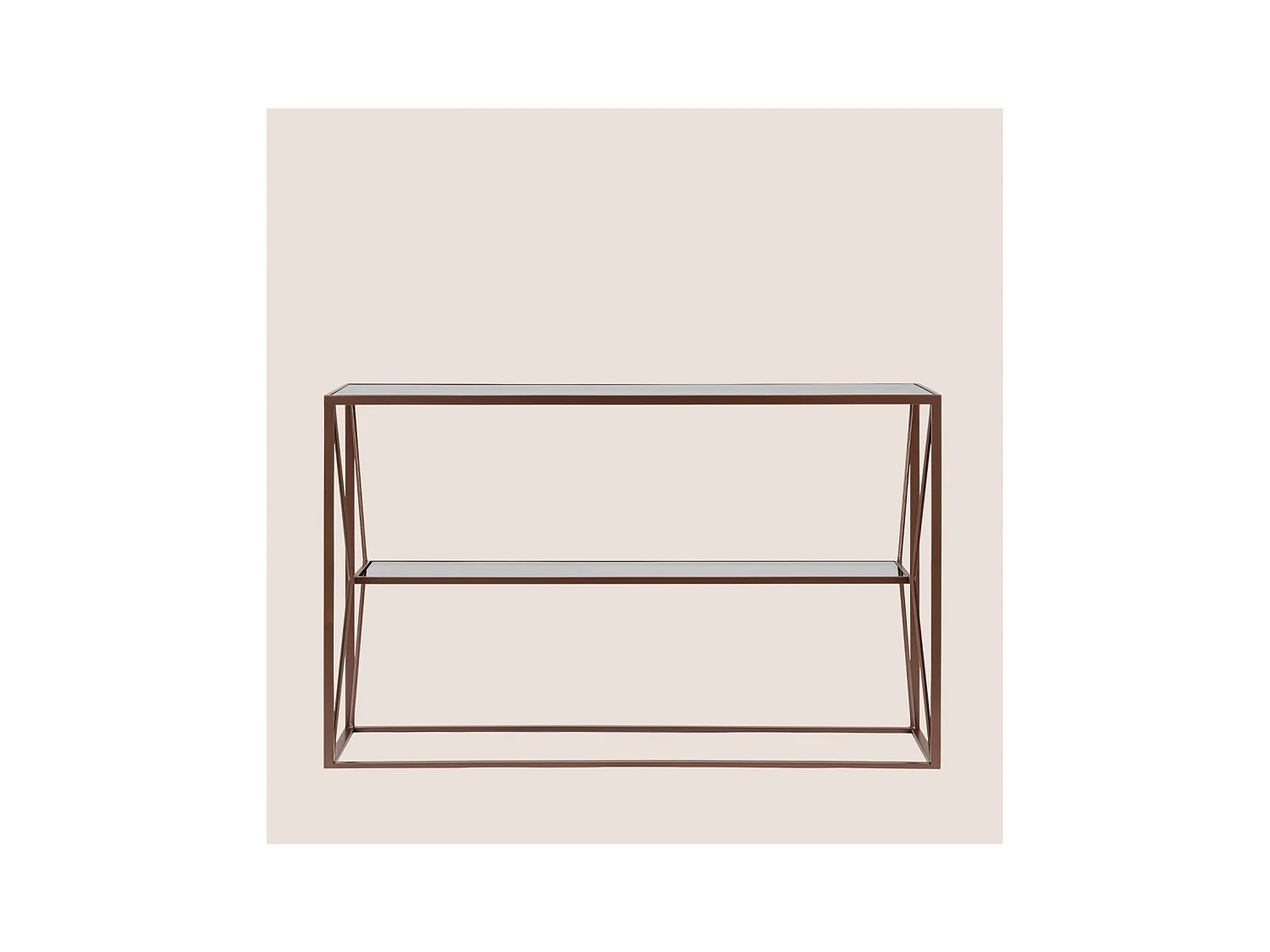 Console en métal marron et double plateau en verre L120 - THEIA