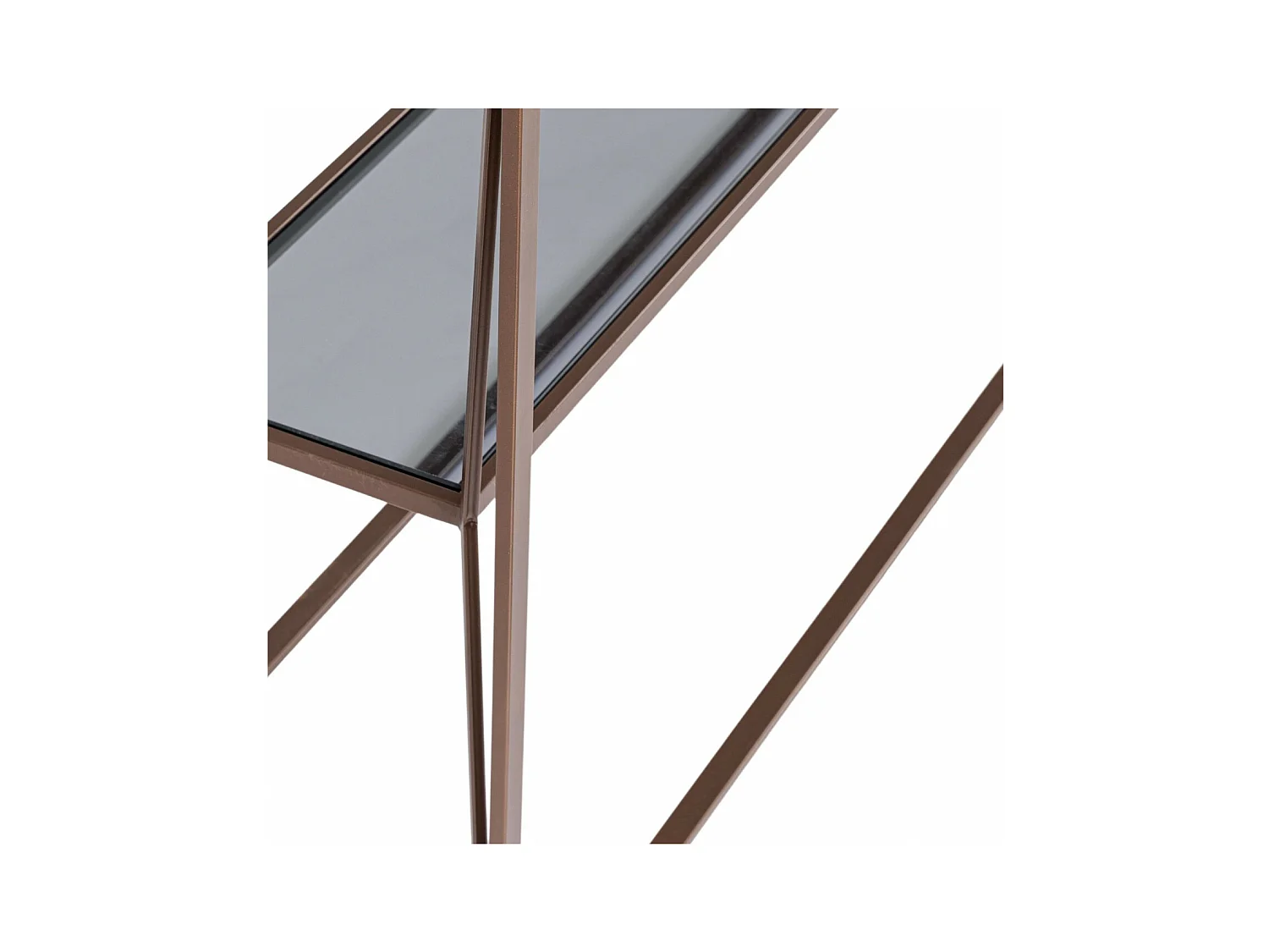 Console en métal marron et double plateau en verre L120 - THEIA