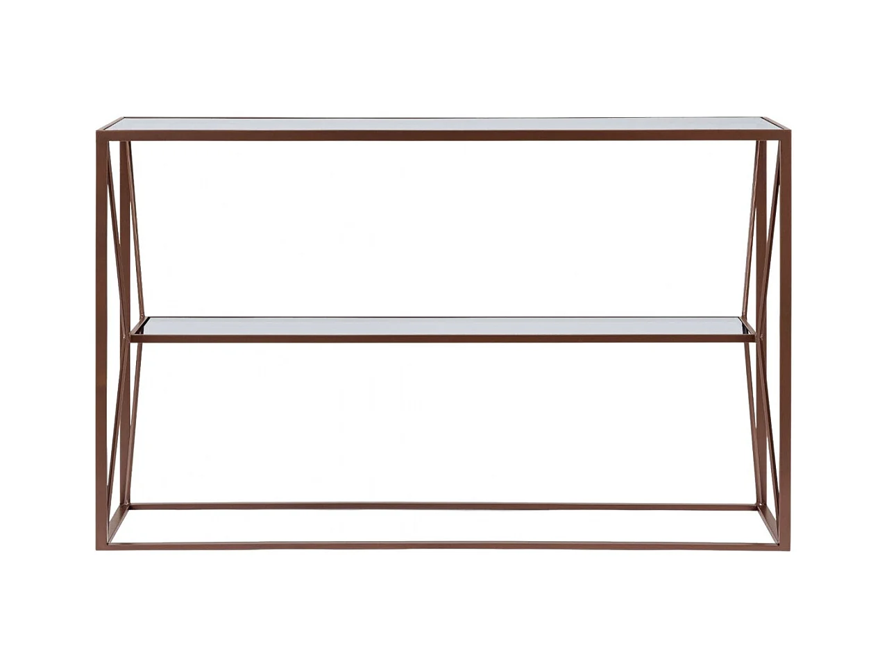 Console en métal marron et double plateau en verre L120 - THEIA