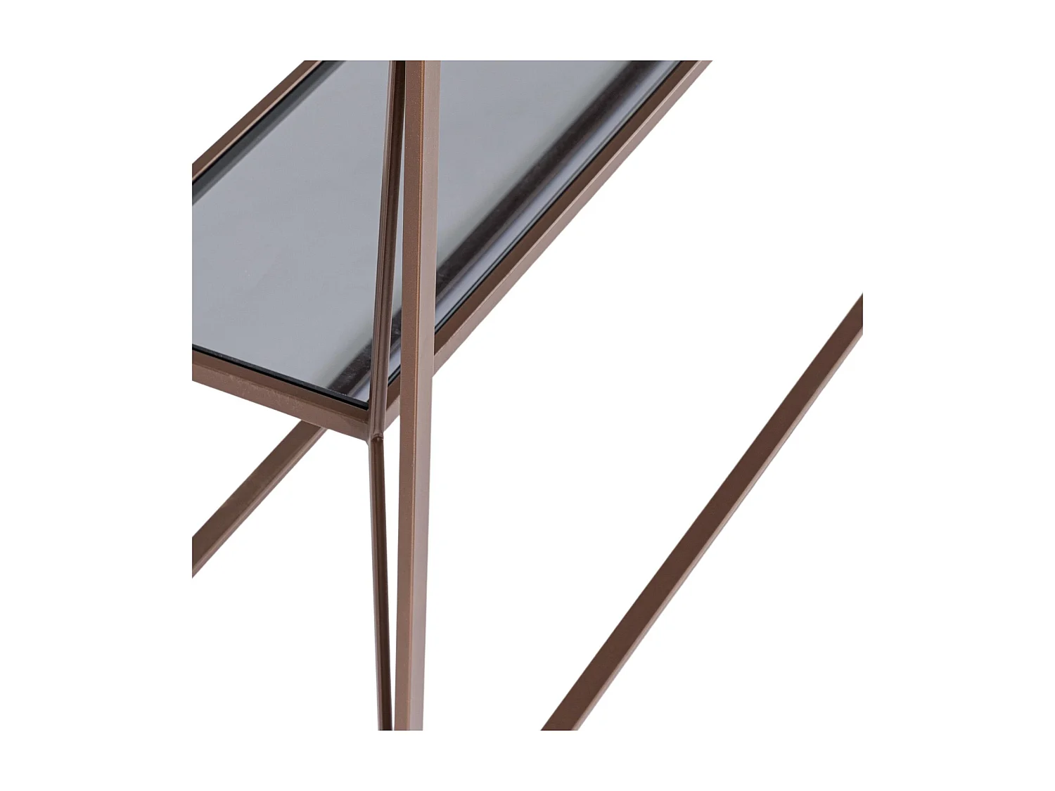 Console en métal marron et double plateau en verre L120 - THEIA