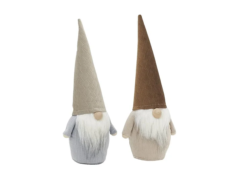Gnomes en tissu 2 coloris assortis Lot de 2