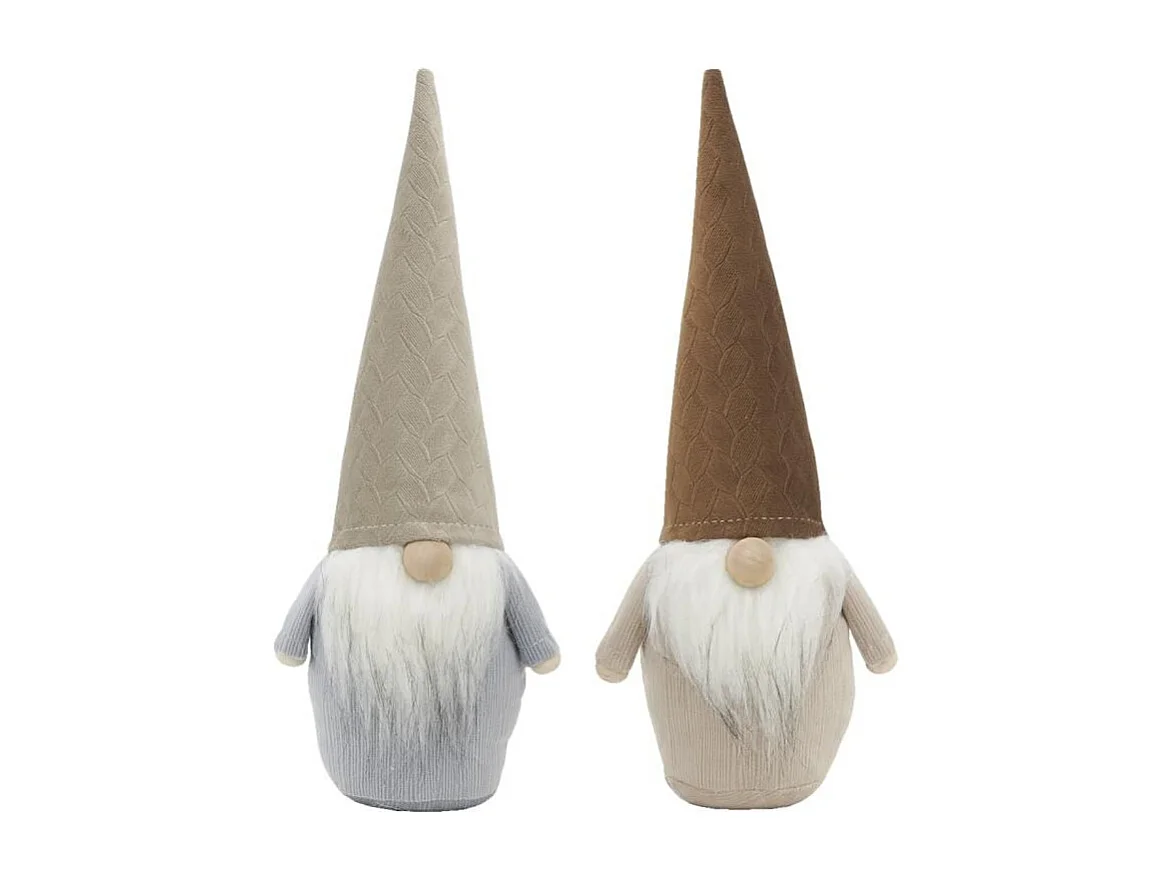 Gnomes en tissu 2 coloris assortis Lot de 2