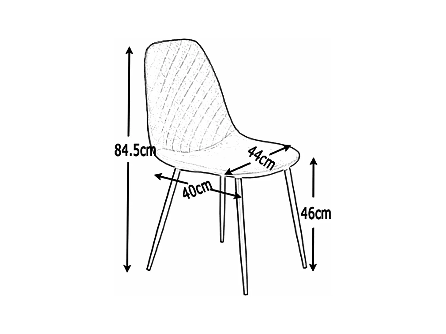 Lot de 2 Chaises Gris Scandinaves, Chaises de Salle à Manger avec Dossier, Siège en Similicuir, Pieds en Métal pour Salon,Salle de Cuisine (2, Gris PU)