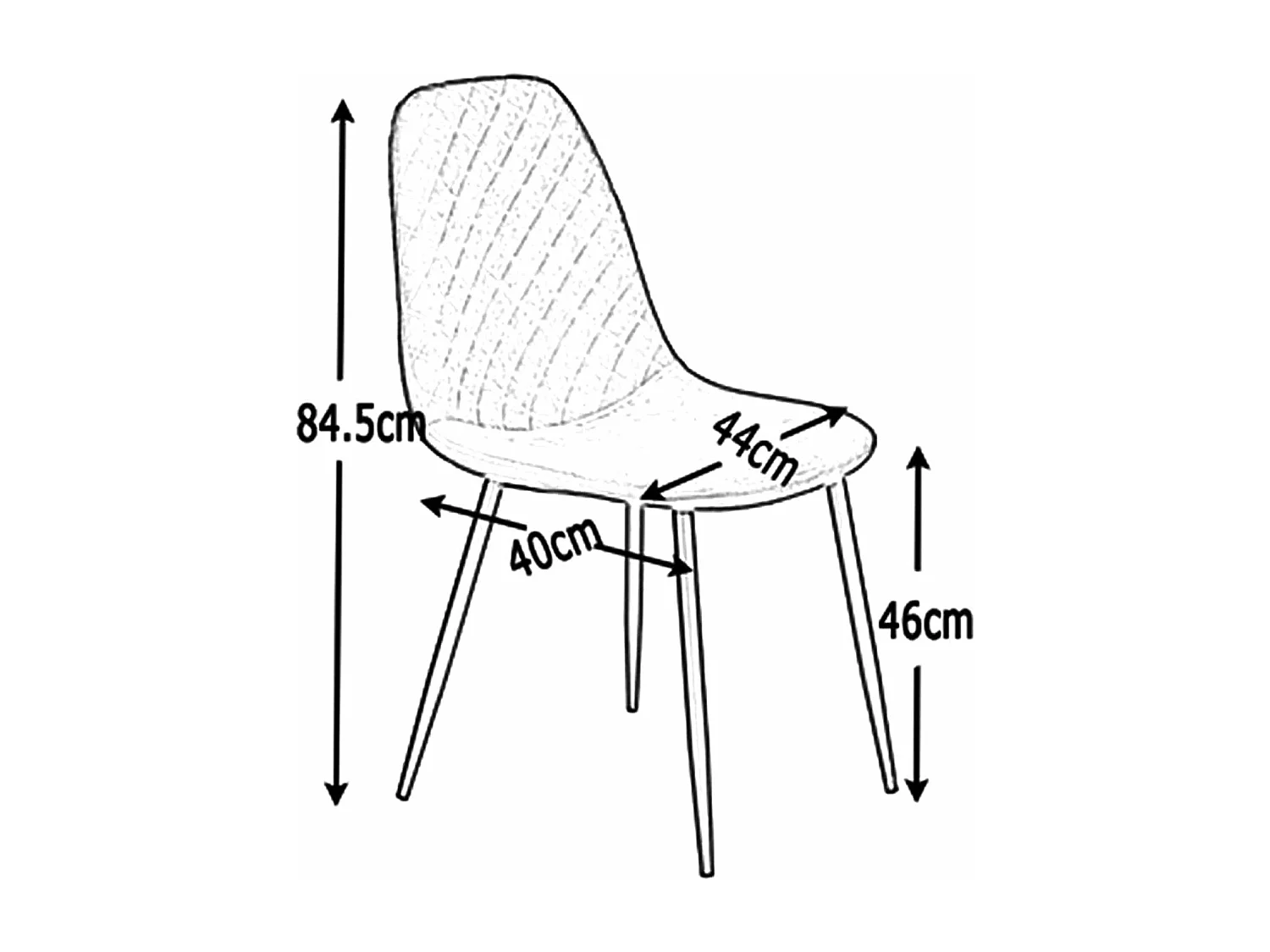 Lot de 2 Chaises Gris Scandinaves, Chaises de Salle à Manger avec Dossier, Siège en Similicuir, Pieds en Métal pour Salon,Salle de Cuisine (2, Gris PU)