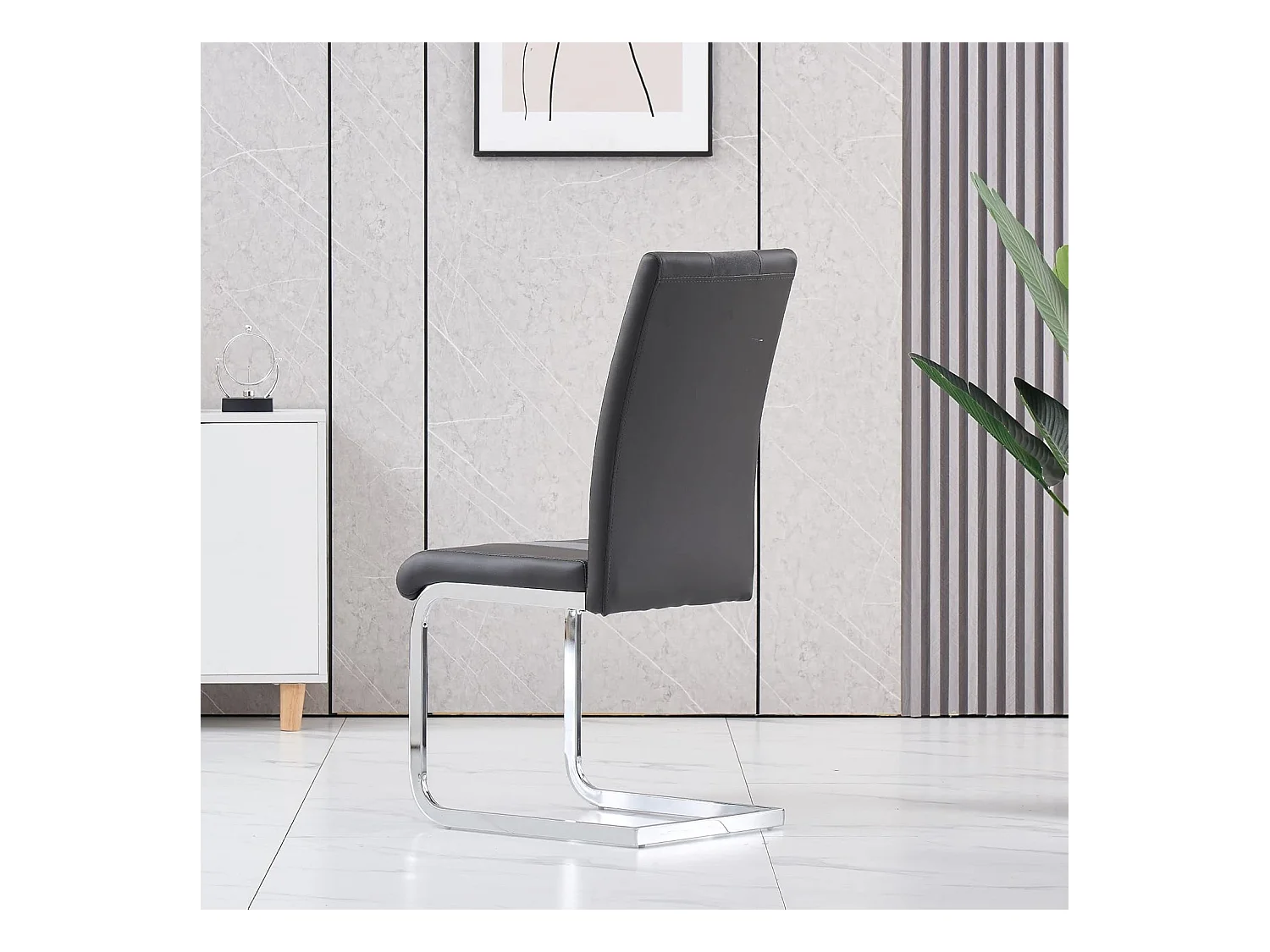 Lot de 4 Chaises de Salle à Manger, Chaises de Bureau Scandinaves en Similicuir et Velours Hauteur de Siège Rembourré pour Bureau, Salle à Manger, Salle de Réunion