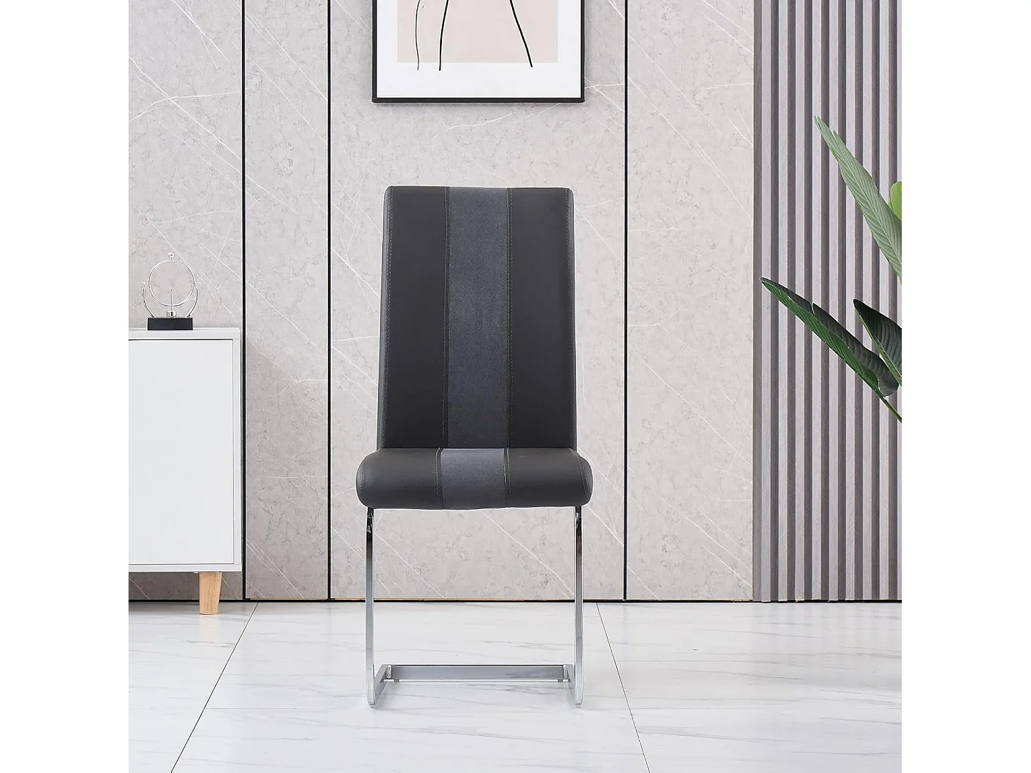 Lot de 4 Chaises de Salle à Manger, Chaises de Bureau Scandinaves en Similicuir et Velours Hauteur de Siège Rembourré pour Bureau, Salle à Manger, Salle de Réunion