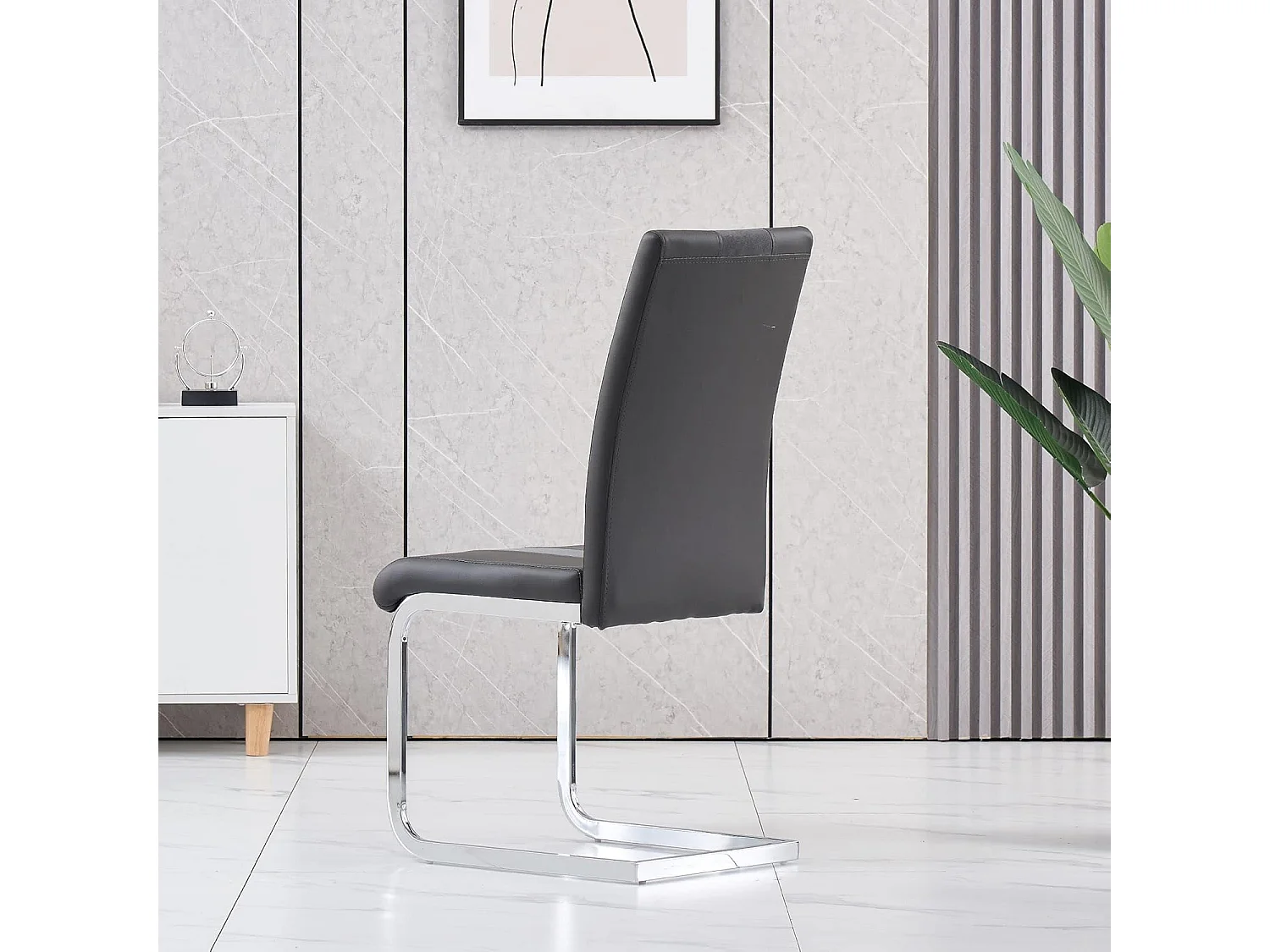 Lot de 4 Chaises de Salle à Manger, Chaises de Bureau Scandinaves en Similicuir et Velours Hauteur de Siège Rembourré pour Bureau, Salle à Manger, Salle de Réunion