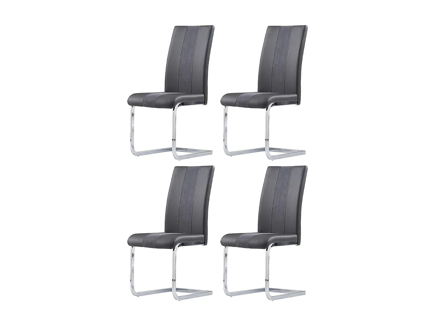 Lot de 4 Chaises de Salle à Manger, Chaises de Bureau Scandinaves en Similicuir et Velours Hauteur de Siège Rembourré pour Bureau, Salle à Manger, Salle de Réunion
