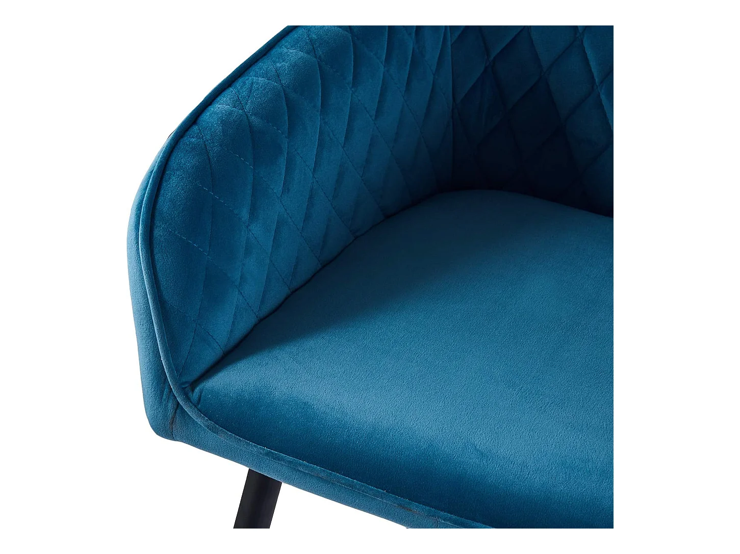 Lot de 2 Chaises Scandinaves en Velours avec Dossier et Accoudoirs, Siège Rembourés, pour Salle à manger, Bureau, Cuisine, Salon (2, Bleu-Vert)