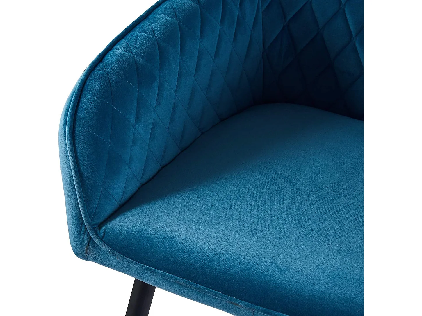 Lot de 2 Chaises Scandinaves en Velours avec Dossier et Accoudoirs, Siège Rembourés, pour Salle à manger, Bureau, Cuisine, Salon (2, Bleu-Vert)