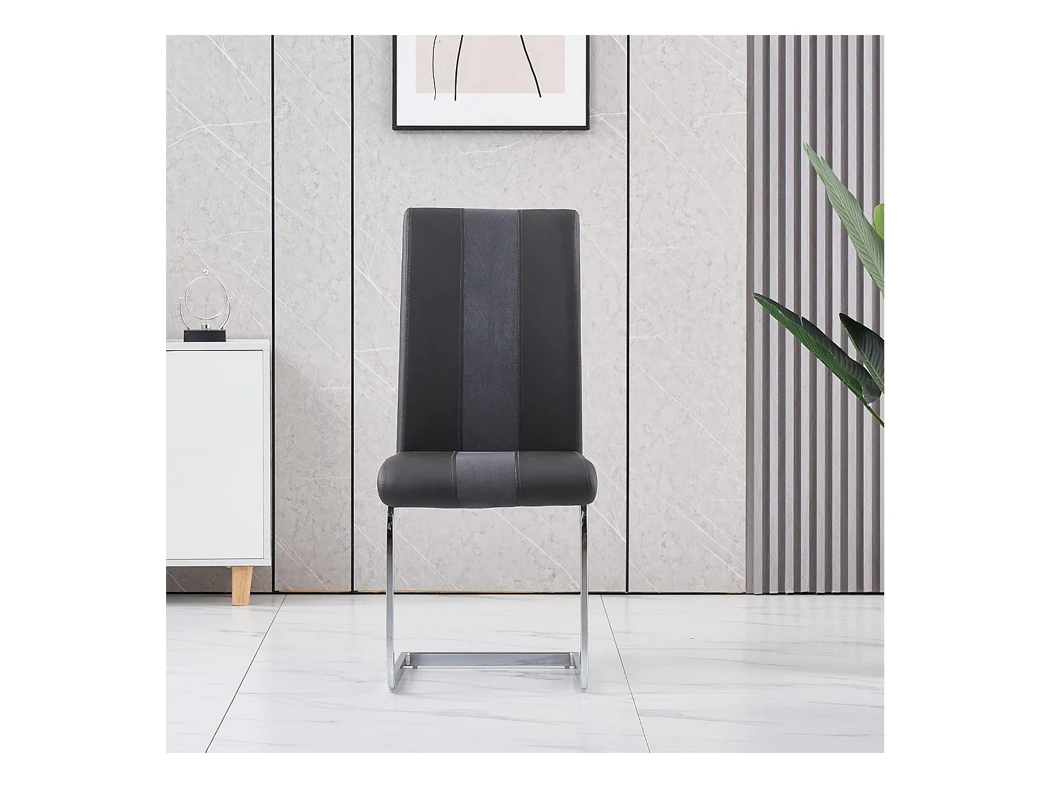 Lot de 2 Chaises de Salle à Manger, Chaises de Bureau Scandinaves en Similicuir et Velours Hauteur de Siège Rembourré pour Bureau, Salle à Manger, Salle de Réunion