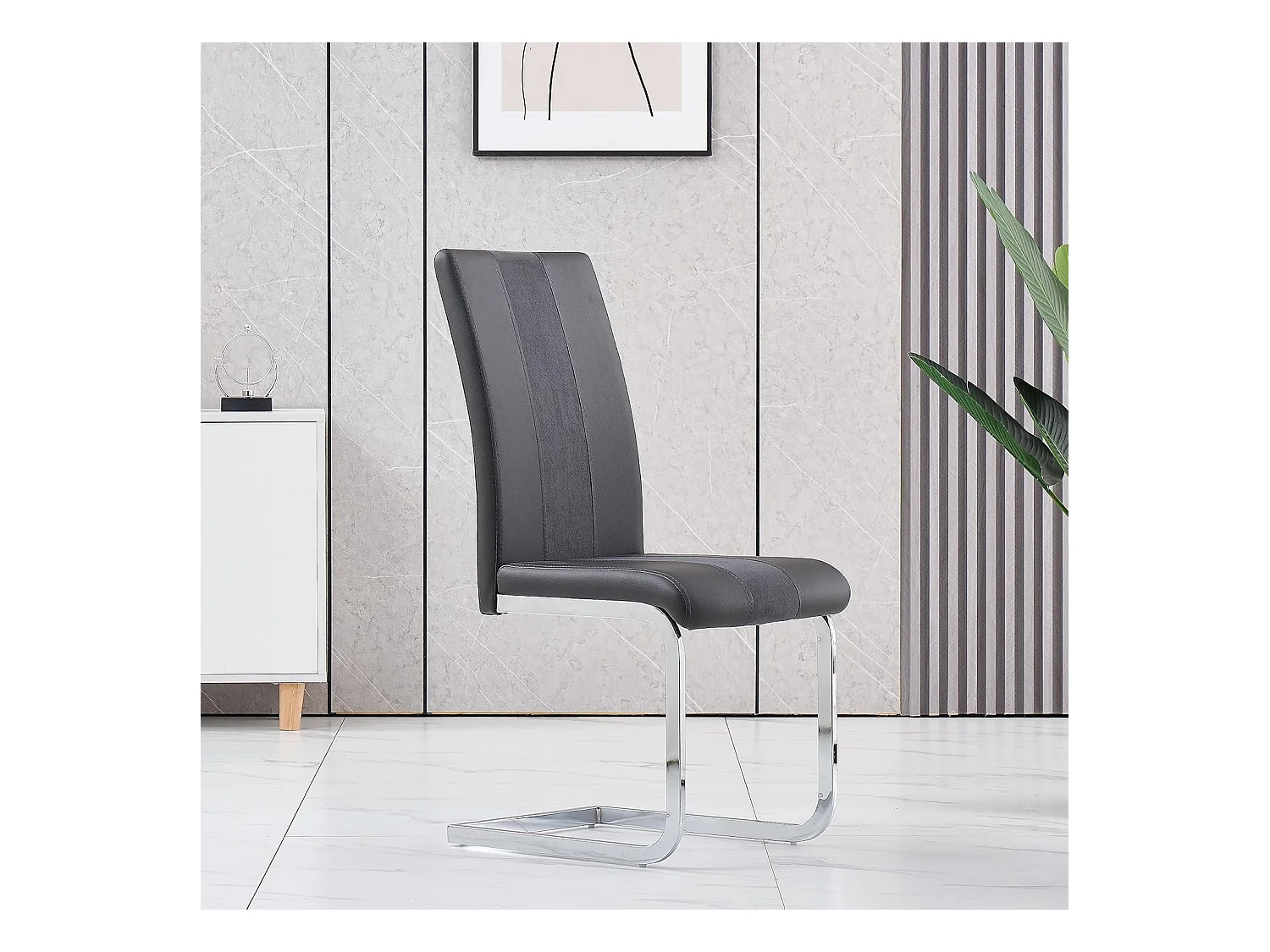 Lot de 2 Chaises de Salle à Manger, Chaises de Bureau Scandinaves en Similicuir et Velours Hauteur de Siège Rembourré pour Bureau, Salle à Manger, Salle de Réunion