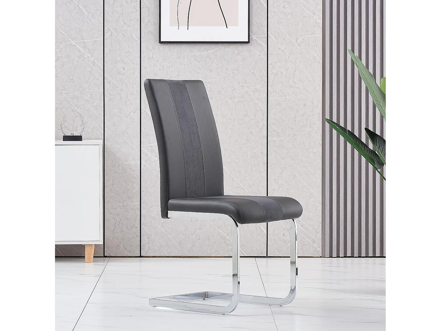 Lot de 2 Chaises de Salle à Manger, Chaises de Bureau Scandinaves en Similicuir et Velours Hauteur de Siège Rembourré pour Bureau, Salle à Manger, Salle de Réunion