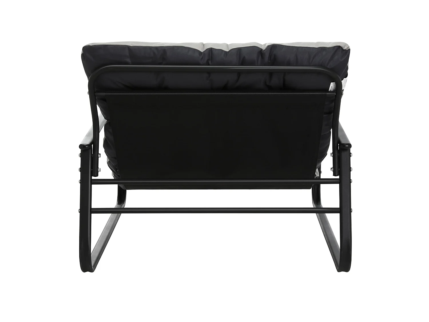 Fauteuil d'extérieur résistant aux intempéries - Structure acier et assise rembourrée - Tissu Leathaire imperméable, anti-UV et anti-taches - noir