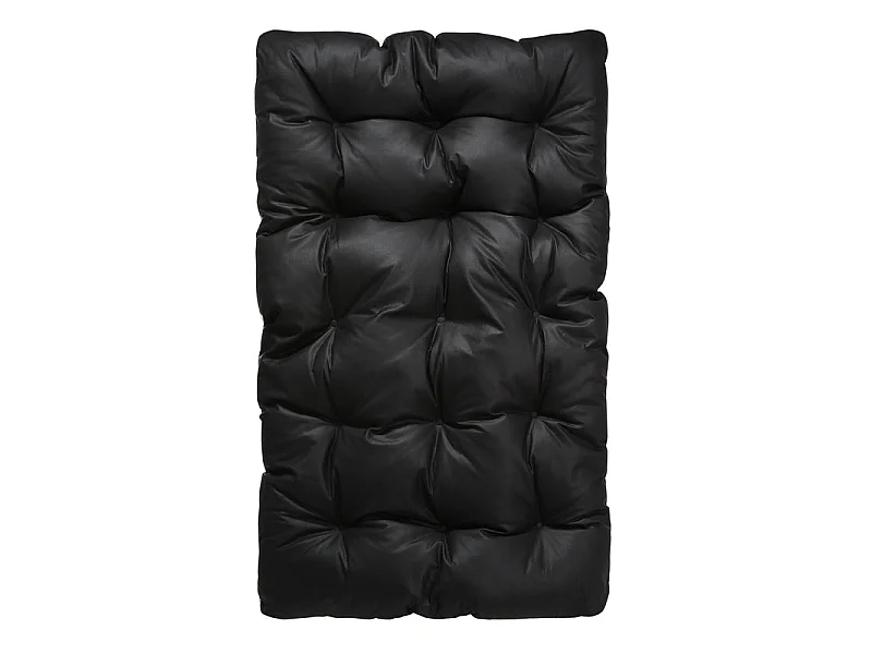 Fauteuil d'extérieur résistant aux intempéries - Structure acier et assise rembourrée - Tissu Leathaire imperméable, anti-UV et anti-taches - noir