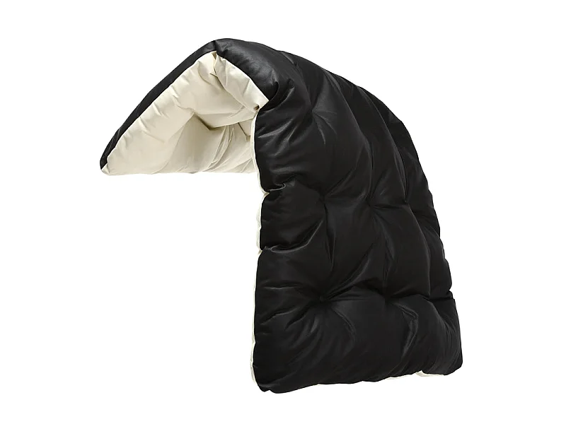 Fauteuil d'extérieur résistant aux intempéries - Structure acier et assise rembourrée - Tissu Leathaire imperméable, anti-UV et anti-taches - noir