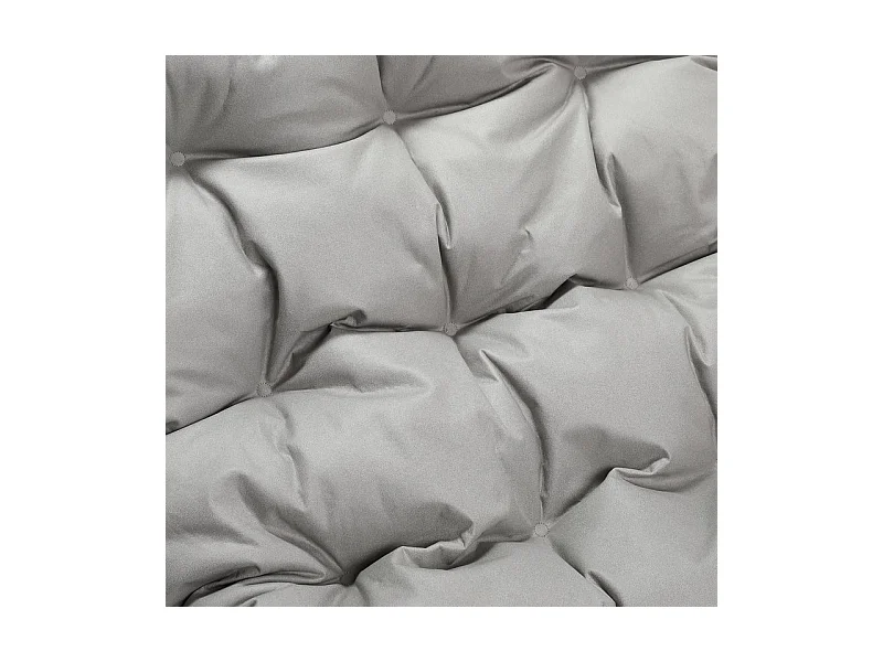 Fauteuil d'extérieur résistant aux intempéries - Structure acier et assise rembourrée - Tissu Leathaire imperméable, anti-UV et anti-taches - Gris