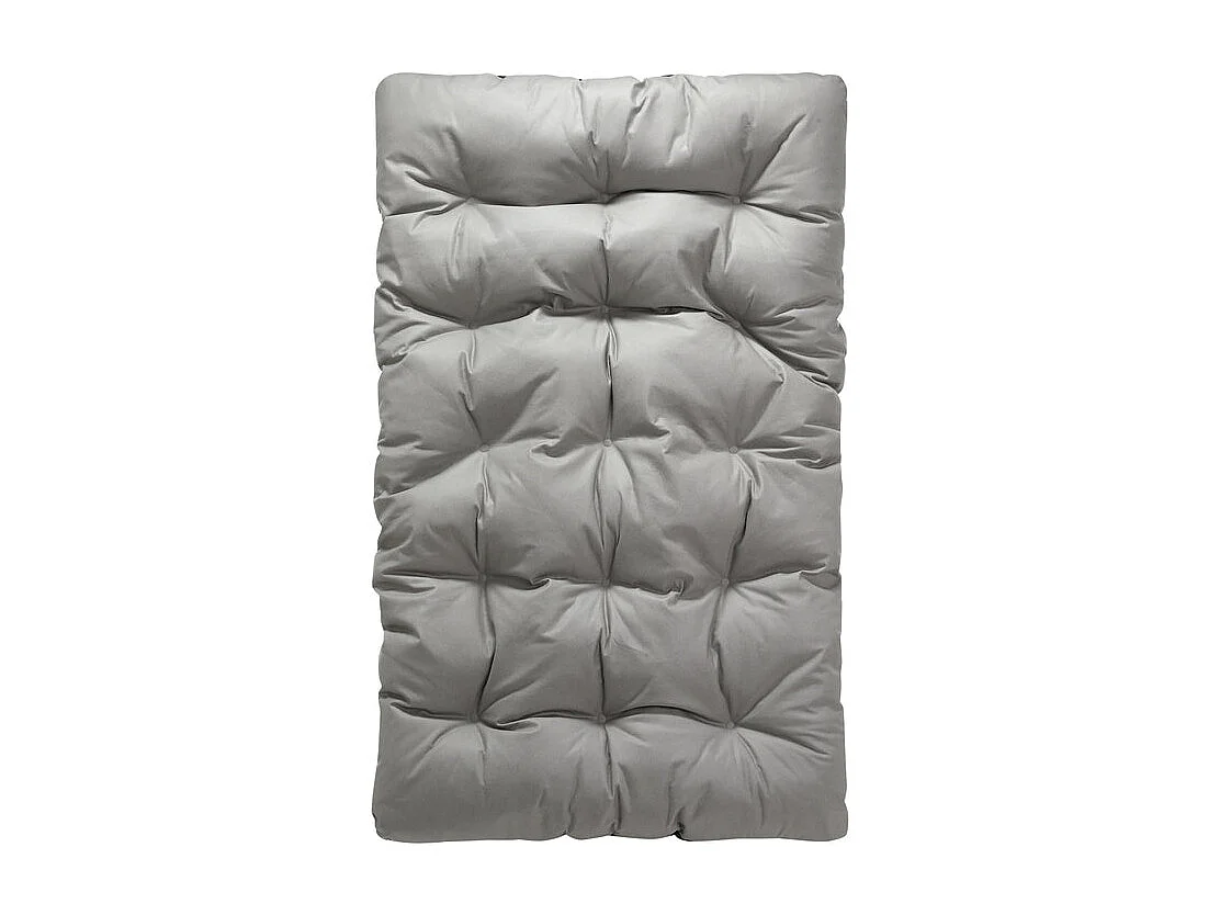 Weerbestendige fauteuil voor buiten - Stalen frame met gewatteerde zitting - Waterdichte, uv-bestendige en vlekbestendige lederen stof - Grijs