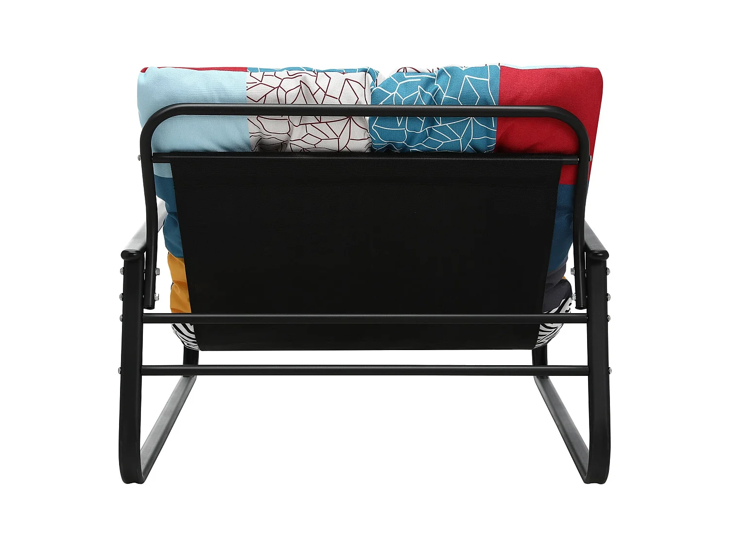 Sillón de exterior resistente a las inclemencias - Estructura de acero tubular con asiento acolchado - Sillón reclinable - Diseño multicolor en tela de yute