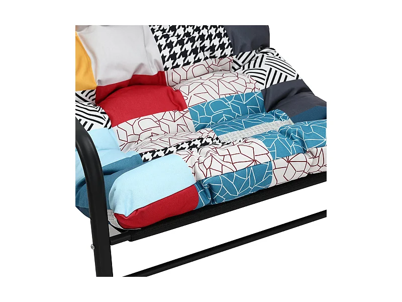 Sillón de exterior resistente a las inclemencias - Estructura de acero tubular con asiento acolchado - Sillón reclinable - Diseño multicolor en tela de yute