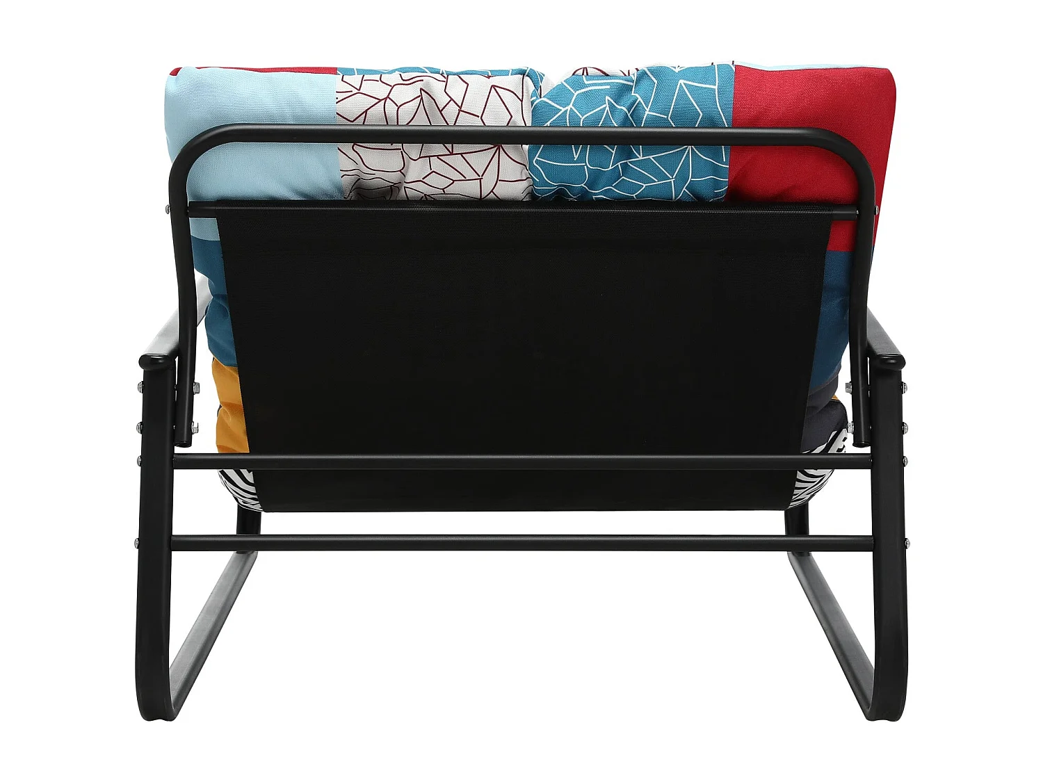 Weerbestendige ligstoel voor buiten - Buisvormig stalen frame met gevoerde zitting - Ligstoel - Meerkleurig jute stofontwerp