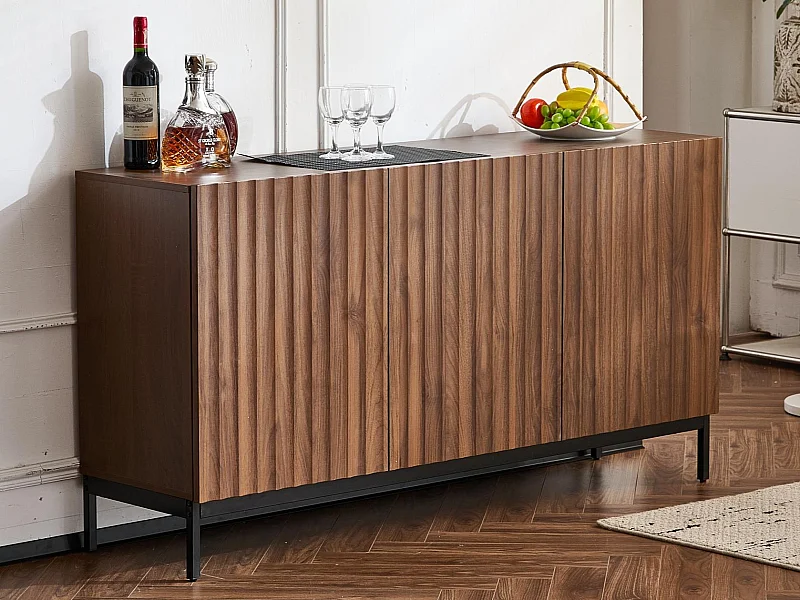 Buffet moderno 150×40×80 cm - com 3 portas - marrom