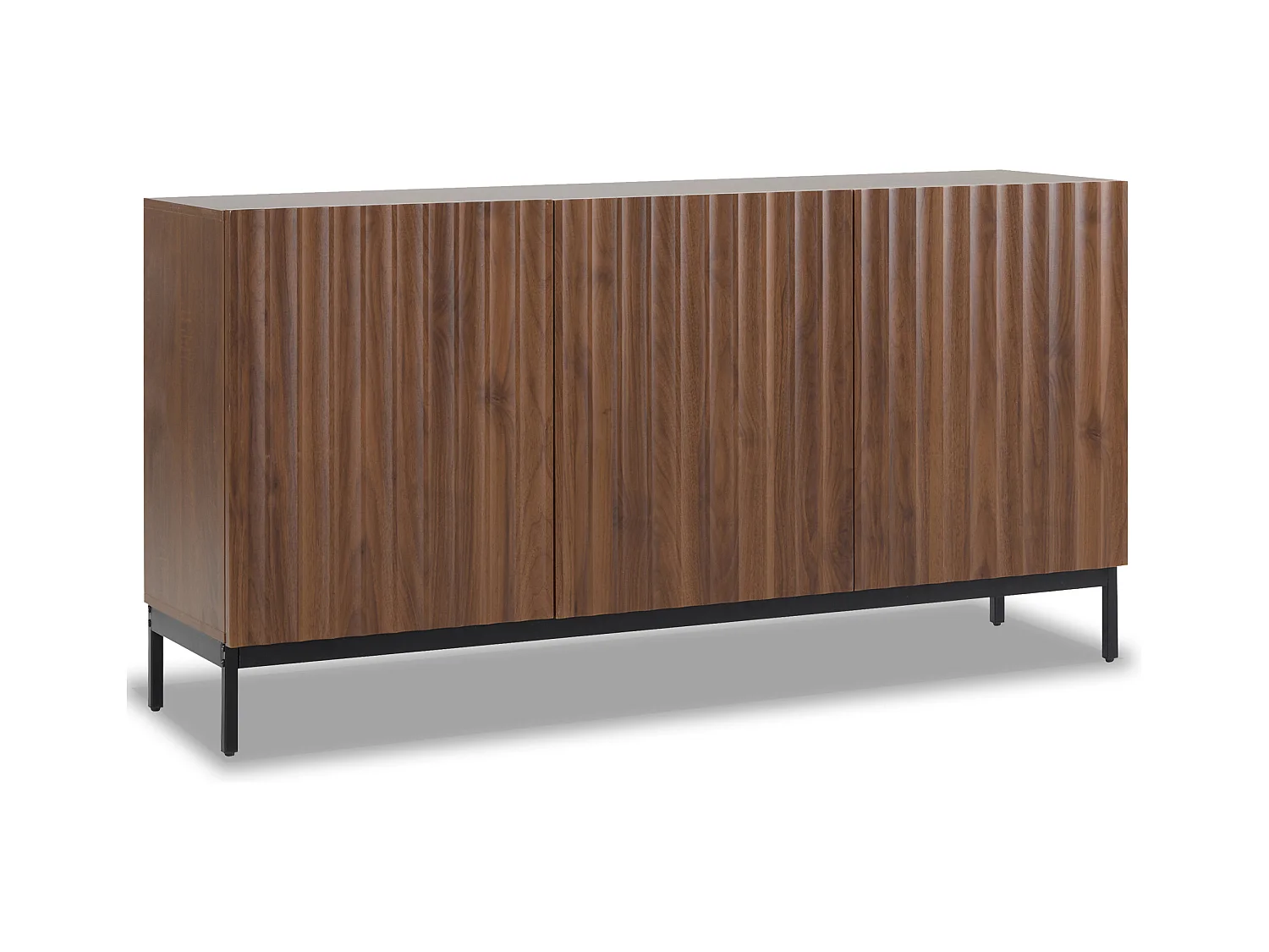 Buffet moderne 150x40x80cm - avec 3 portes - Marron