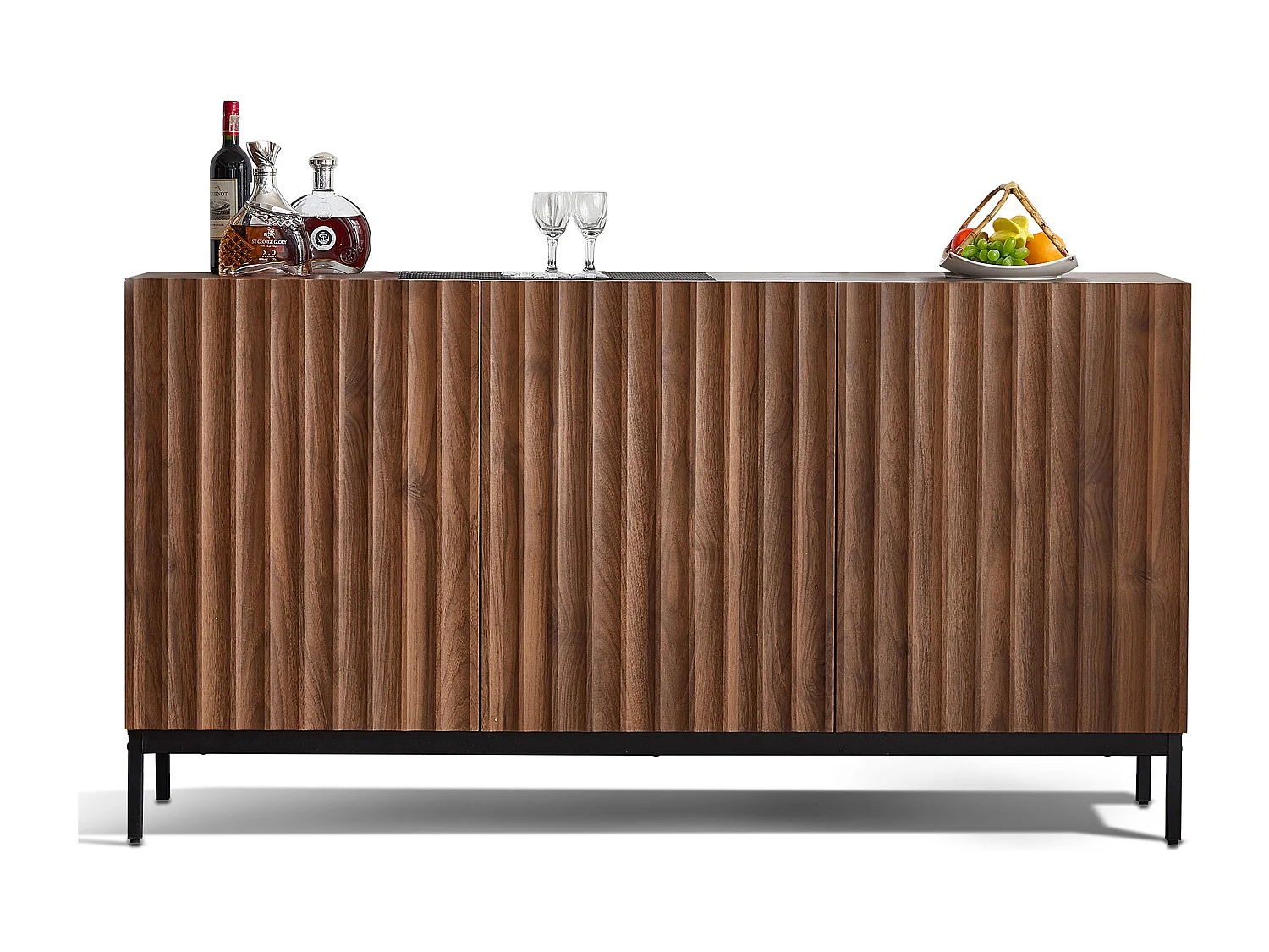 Moderne Anrichte 150×40×80 cm - mit 3 Türen - braun