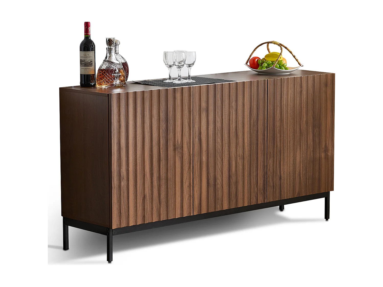 Moderne Anrichte 150×40×80 cm - mit 3 Türen - braun