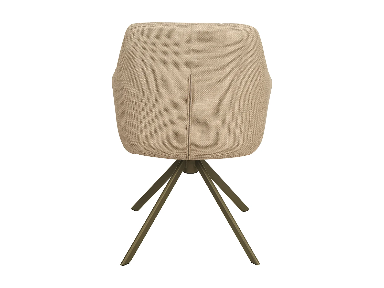 Lot de 2 chaises pivotantes avec accoudoirs en tissu texturé et métal bronze - Beige - TIVONA