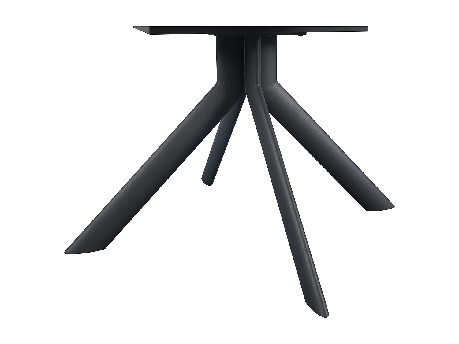 Table à manger extensible 4 à 6 personnes en céramique, MDF et métal - Effet marbre blanc et anthracite - ZALYRA