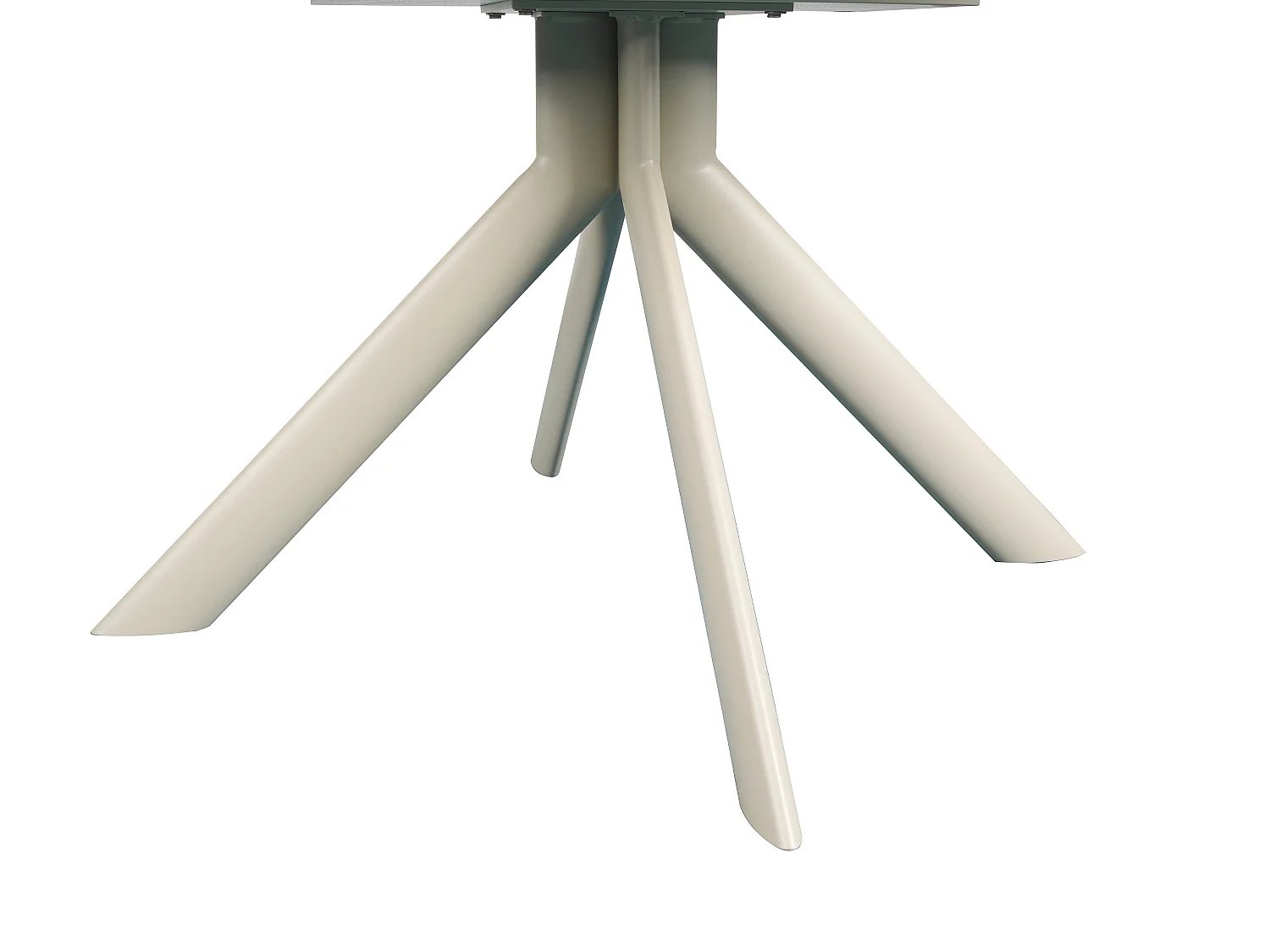 Table à manger extensible 4 à 6 personnes en céramique, MDF et métal - Effet marbre blanc et beige - ZALYRA