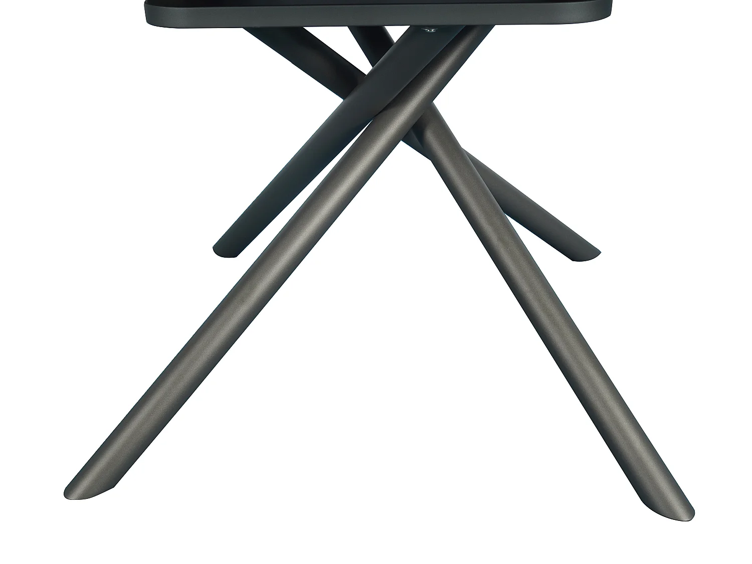 Table à manger extensible 4 à 6 personnes en céramique, MDF et métal - Effet marbre blanc et bronze - FEROLA