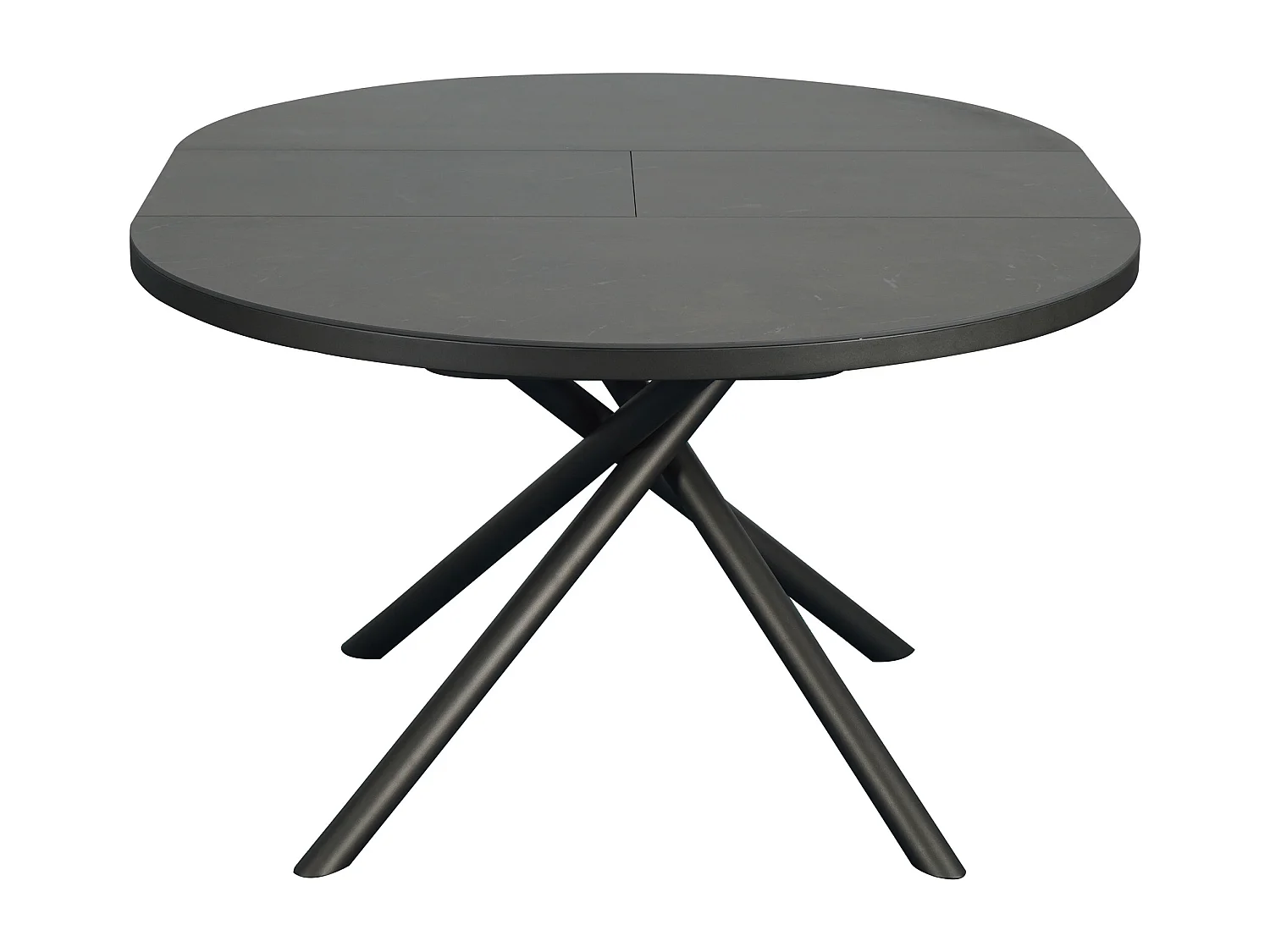 Table à manger extensible 4 à 6 personnes en céramique, MDF et métal - Effet marbre marron et gris - FEROLA