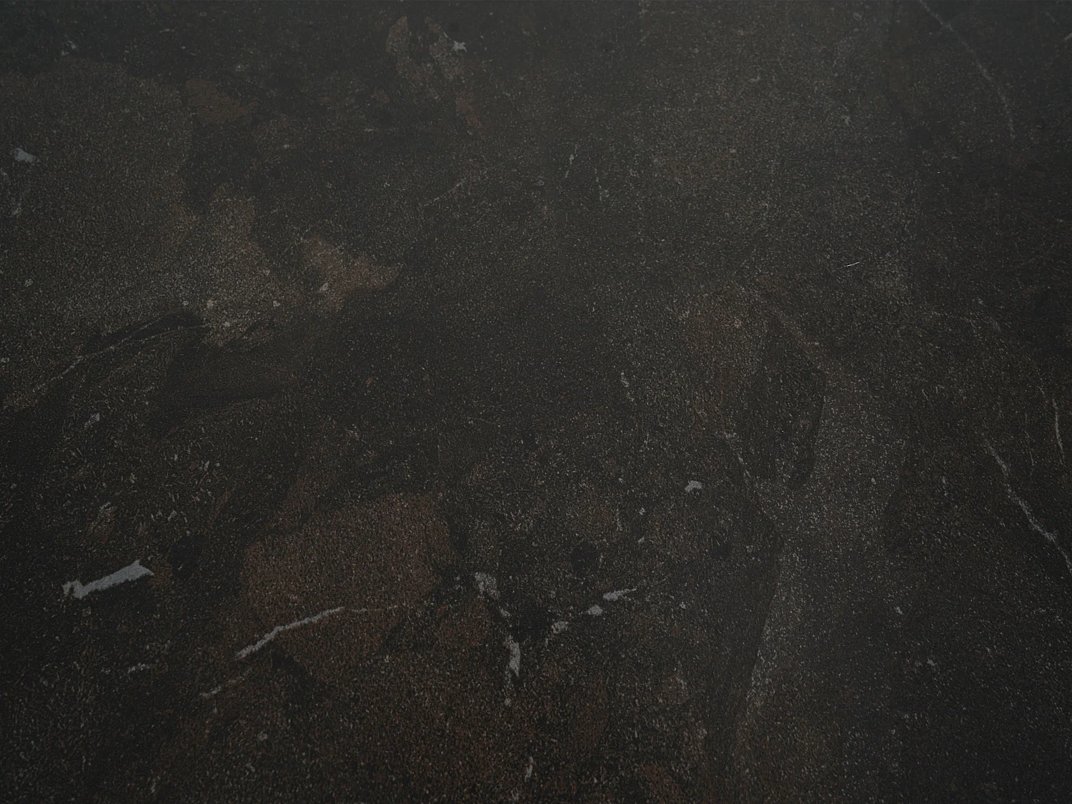 Table à manger extensible 4 à 6 personnes en céramique, MDF et métal - Effet marbre marron et gris - FEROLA