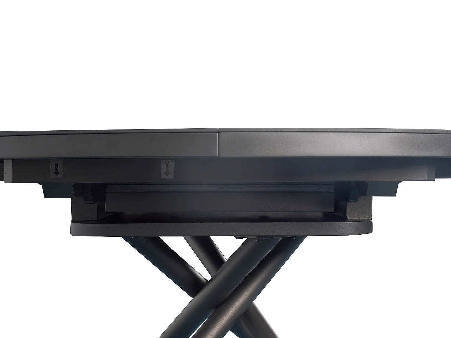 Table à manger extensible 4 à 6 personnes en céramique, MDF et métal - Effet marbre marron et gris - FEROLA