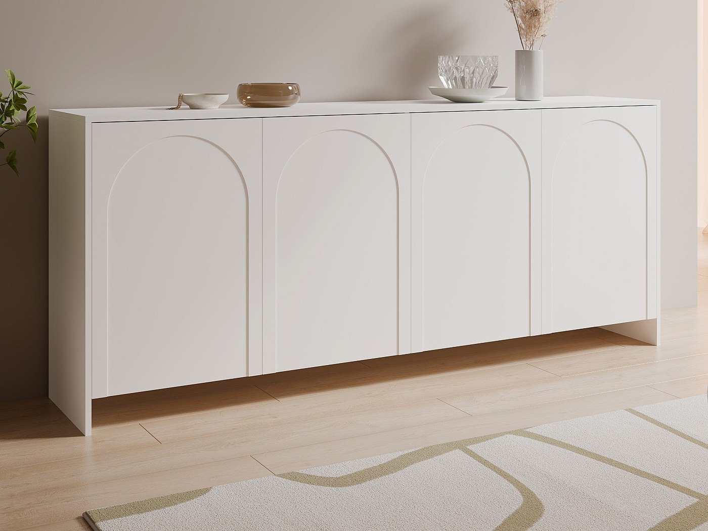 Buffet avec 4 portes - Blanc - NALYRA de Maison Céphy