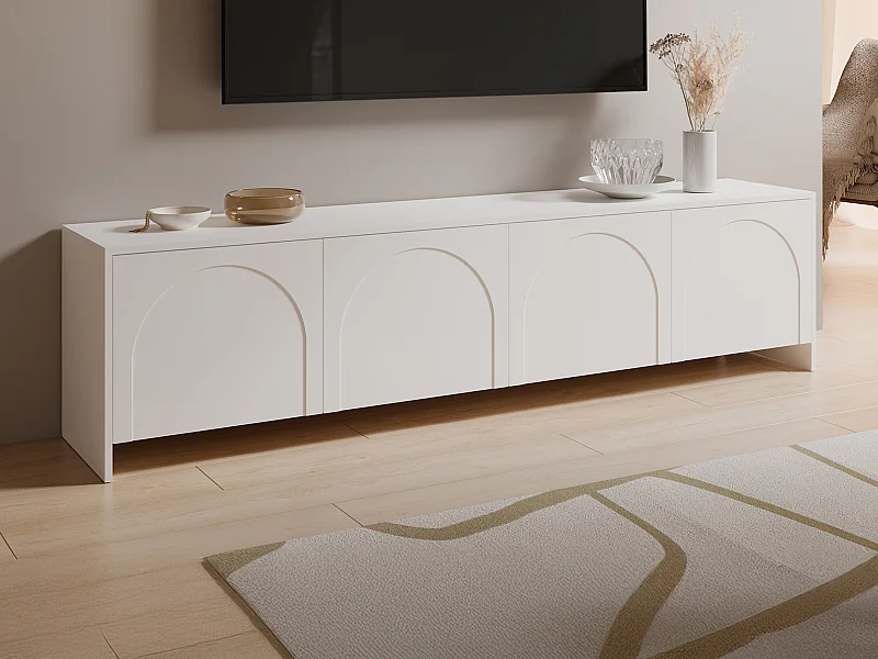 TV-Schrank mit 4 Türen - Weiß - NALYRA von Maison Céphy