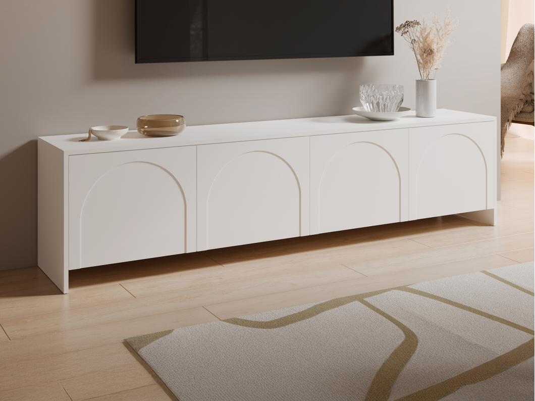 Meuble TV avec 4 portes - Blanc - NALYRA de Maison Céphy