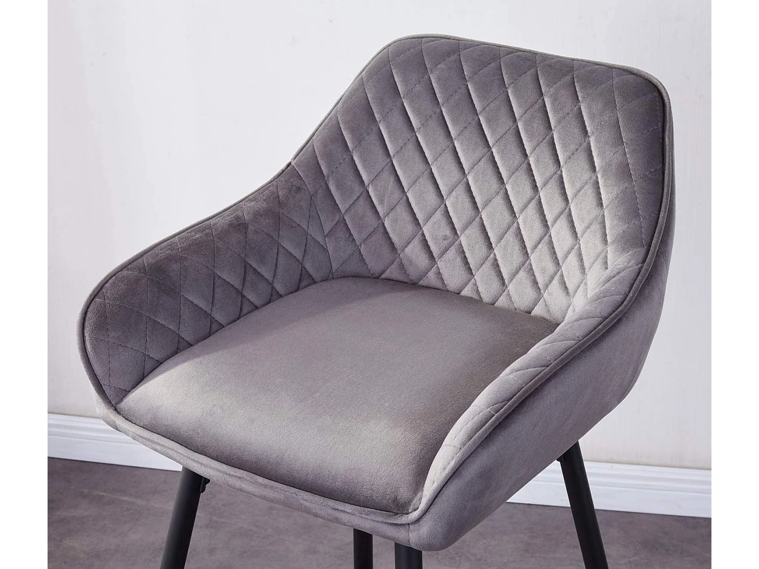 Lot de 2 tabourets de bar, siège en velours avec dossier, accoudoir et repose-pieds métallique, pour bistrots,bar ou bureaux (2, Gris)