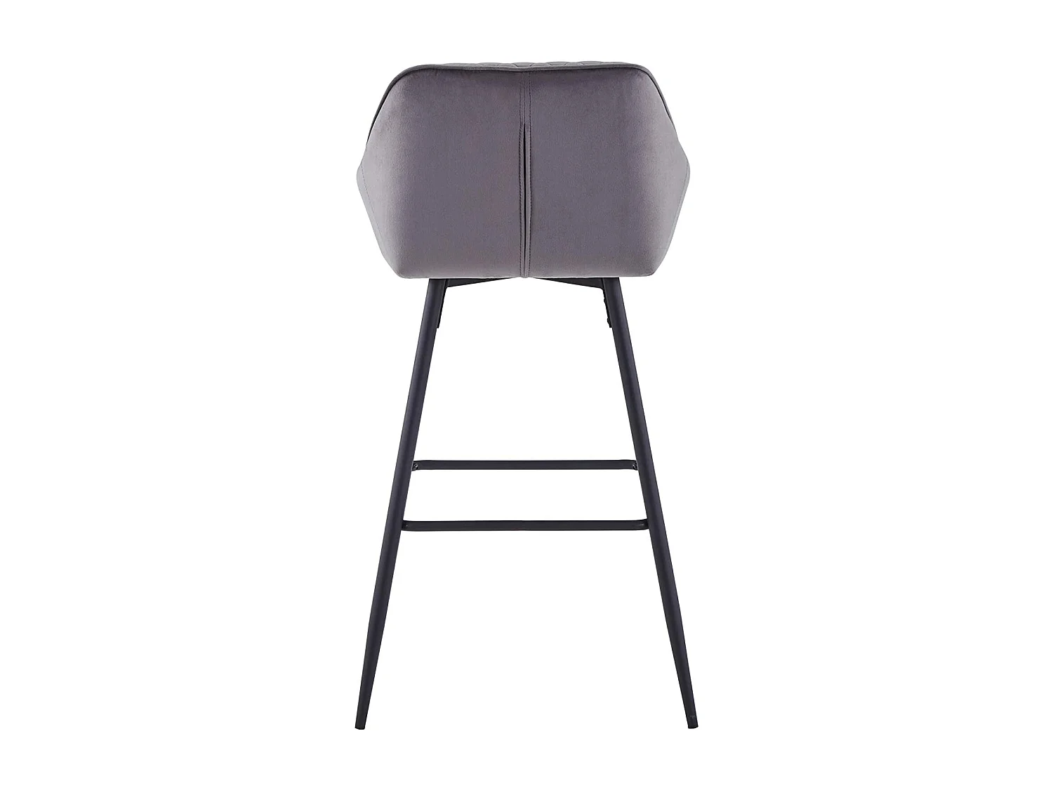 Lot de 2 tabourets de bar, siège en velours avec dossier, accoudoir et repose-pieds métallique, pour bistrots,bar ou bureaux (2, Gris)