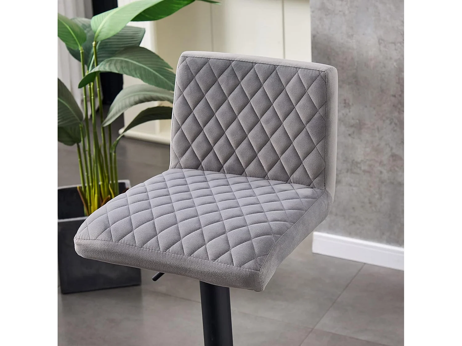 Lot de 2 Tabourets de Bar avec Dossier,Hauteur Réglable ,Repose-Pieds,360° Rotation, pour Bistrots,Bar ou Bureau (2, Gris)