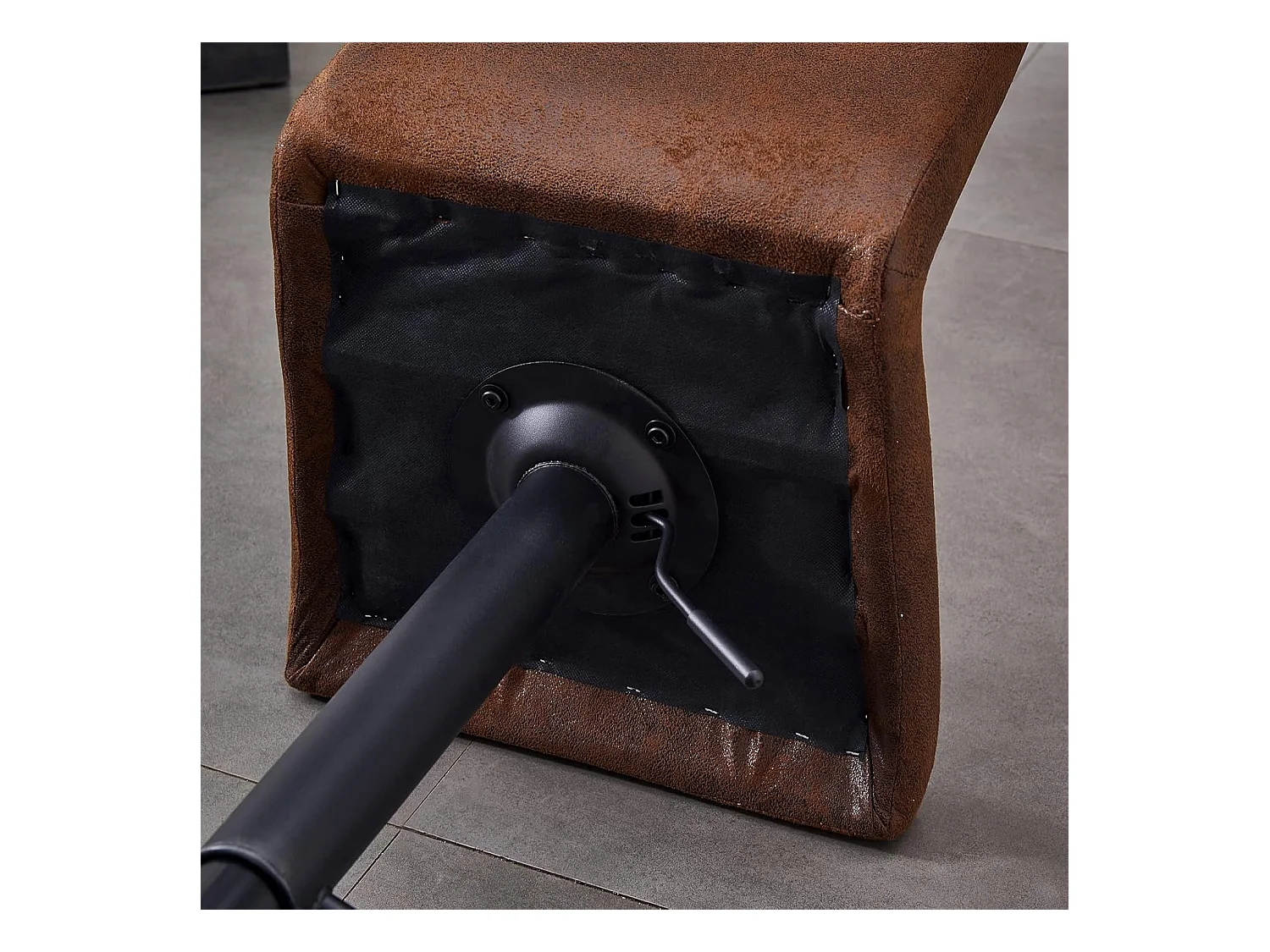 Lot de 2 Tabourets de Bar avec Dossier,Hauteur Réglable ,Repose-Pieds,360° Rotation, pour Bistrots,Bar ou Bureau (2, Brun Cuir)