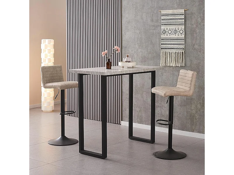 Lot de 2 Tabourets de Bar avec Dossier,Hauteur Réglable ,Repose-Pieds,360° Rotation, pour Bistrots,Bar ou Bureau (2, Beige Cuir)