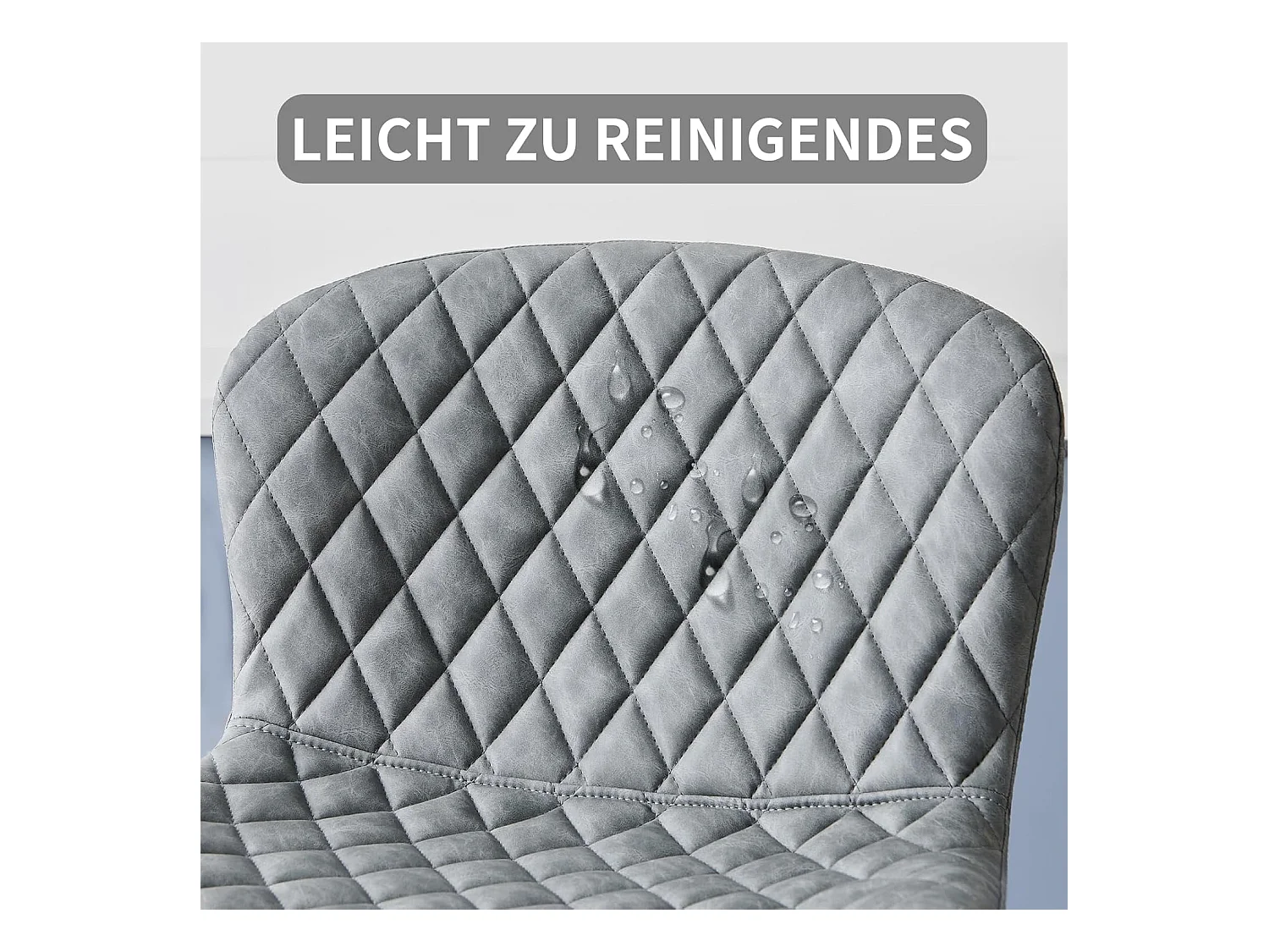 Lot de 2 tabourets de Bar en Simili Cuir avec Dossier, Hauteur réglable, pivotants à 360°, pour Bar, Cuisine, Bistro, Salle à Manger et café (2, Gris)