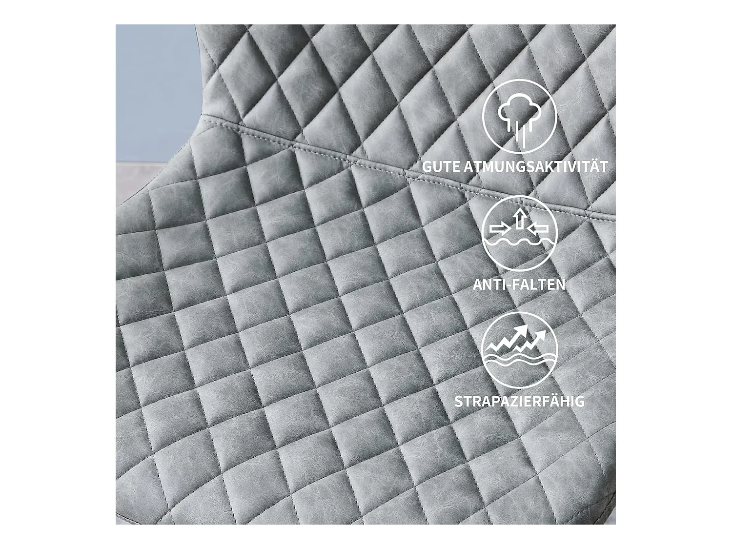 Lot de 2 tabourets de Bar en Simili Cuir avec Dossier, Hauteur réglable, pivotants à 360°, pour Bar, Cuisine, Bistro, Salle à Manger et café (2, Gris)