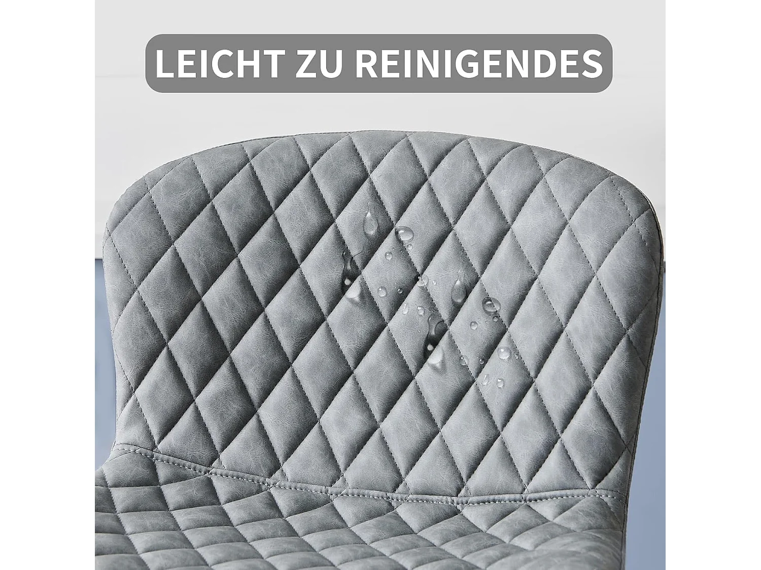 Lot de 2 tabourets de Bar en Simili Cuir avec Dossier, Hauteur réglable, pivotants à 360°, pour Bar, Cuisine, Bistro, Salle à Manger et café (2, Gris)