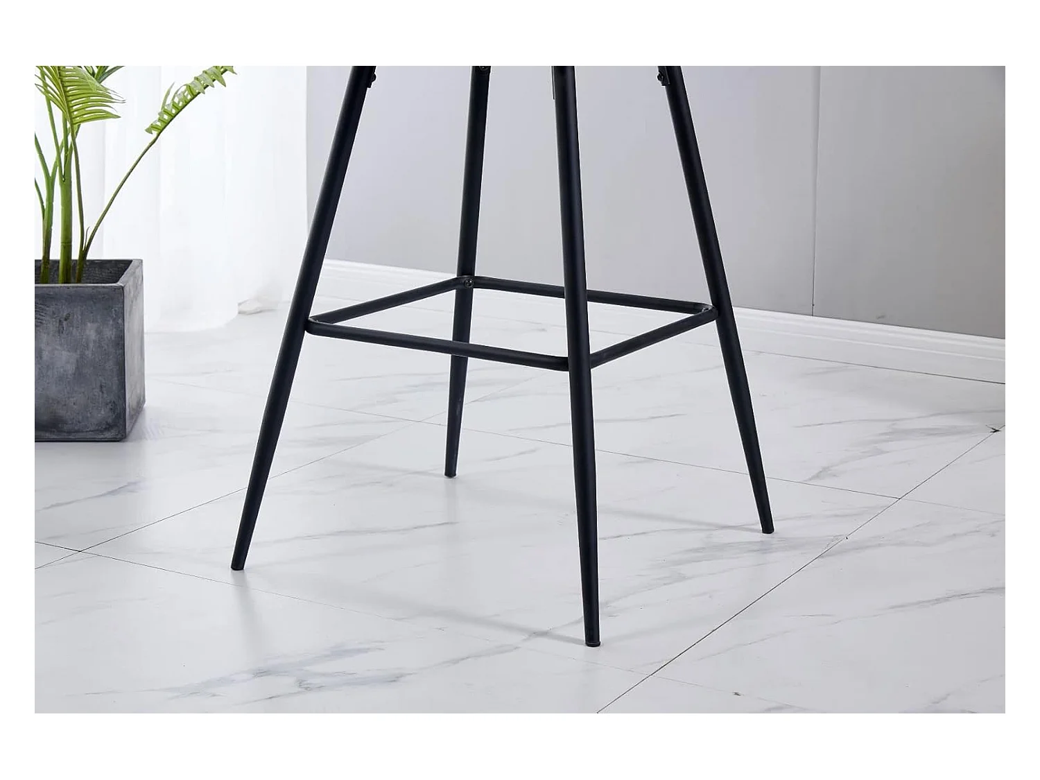 Lot de 2 tabourets de bar, siège en similicuir avec dossier, accoudoirs et repose-pieds métalliques, pour bistrots, bars ou bureaux (2, Gris Foncé)