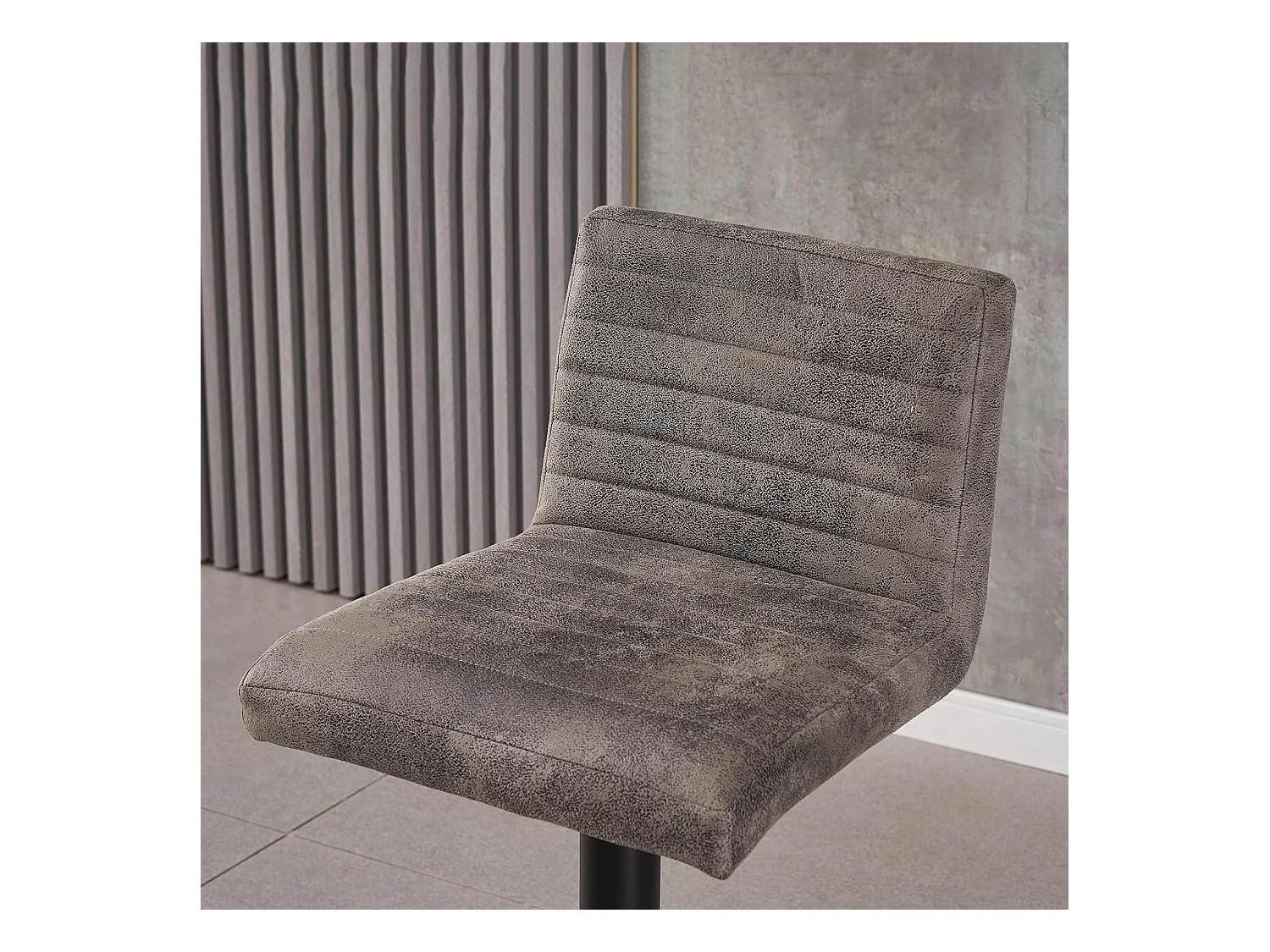 Lot de 2 Tabourets de Bar avec Dossier,Hauteur Réglable ,Repose-Pieds,360° Rotation, pour Bistrots,Bar ou Bureau (2, Gris Cuir)