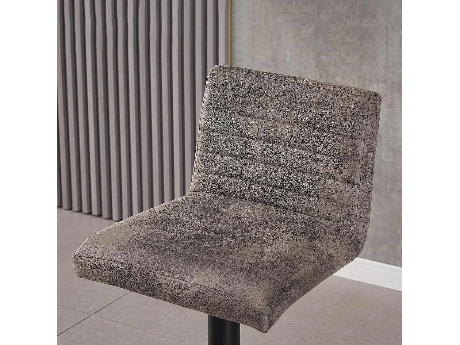 Lot de 2 Tabourets de Bar avec Dossier,Hauteur Réglable ,Repose-Pieds,360° Rotation, pour Bistrots,Bar ou Bureau (2, Gris Cuir)